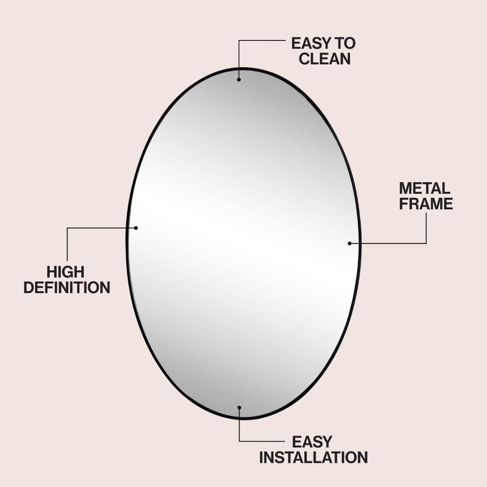 Sagegrove 24 in. W x 36 in. H Medium Oval Aluminum Alloy Framed Wall Mounted Mirror