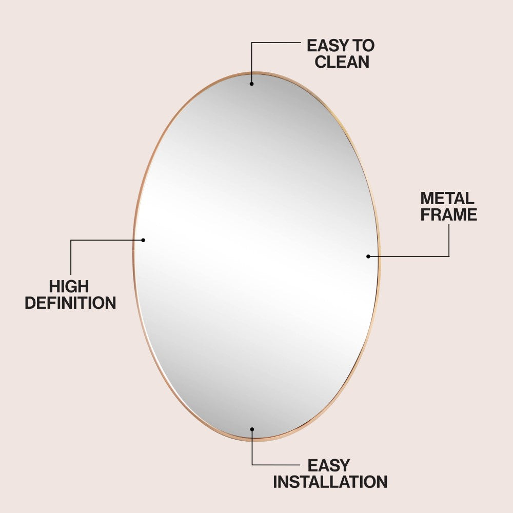 Sagegrove 24 in. W x 36 in. H Medium Oval Aluminum Alloy Framed Wall Mounted Mirror