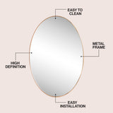 Sagegrove 24 in. W x 36 in. H Medium Oval Aluminum Alloy Framed Wall Mounted Mirror