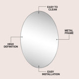 Sagegrove 24 in. W x 36 in. H Medium Oval Aluminum Alloy Framed Wall Mounted Mirror