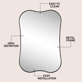 Olivefern 24 in. W x 36 in. H Medium Irregular Scallop Aluminum Alloy Framed Wall Mounted Mirror