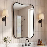 Olivefern 24 in. W x 36 in. H Medium Irregular Scallop Aluminum Alloy Framed Wall Mounted Mirror