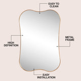 Olivefern 24 in. W x 36 in. H Medium Irregular Scallop Aluminum Alloy Framed Wall Mounted Mirror