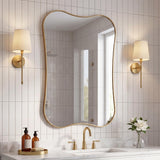 Olivefern 24 in. W x 36 in. H Medium Irregular Scallop Aluminum Alloy Framed Wall Mounted Mirror