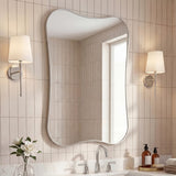 Olivefern 24 in. W x 36 in. H Medium Irregular Scallop Aluminum Alloy Framed Wall Mounted Mirror