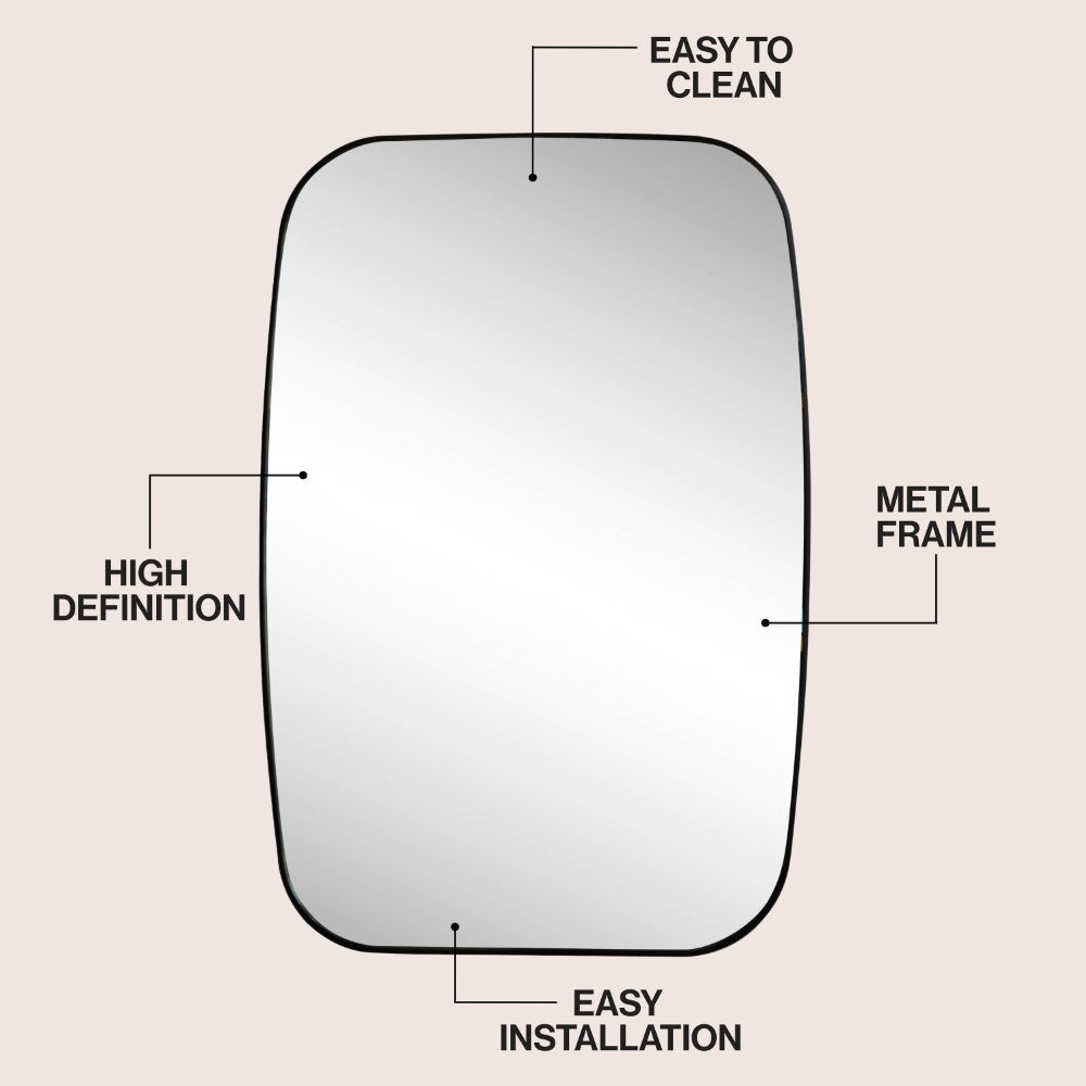 Petalroot 24 in. W x 36 in. H Medium Capsule Oblong Oval Aluminum Alloy Framed Wall Mounted Mirror