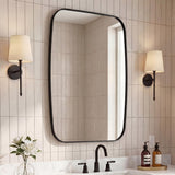 Petalroot 24 in. W x 36 in. H Medium Capsule Oblong Oval Aluminum Alloy Framed Wall Mounted Mirror