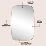 Petalroot 24 in. W x 36 in. H Medium Capsule Oblong Oval Aluminum Alloy Framed Wall Mounted Mirror