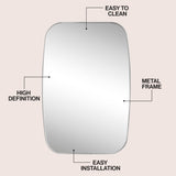 Petalroot 24 in. W x 36 in. H Medium Capsule Oblong Oval Aluminum Alloy Framed Wall Mounted Mirror