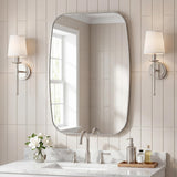 Petalroot 24 in. W x 36 in. H Medium Capsule Oblong Oval Aluminum Alloy Framed Wall Mounted Mirror