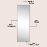 Virel 20 in. W x 59 in. H Large Rectangular Aluminum Alloy Framed Full-Length Wall Mounted Leaner Mirror