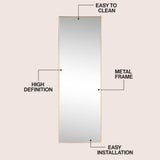 Virel 20 in. W x 59 in. H Large Rectangular Aluminum Alloy Framed Full-Length Wall Mounted Leaner Mirror
