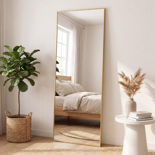 Virel 20 in. W x 59 in. H Large Rectangular Aluminum Alloy Framed Full-Length Wall Mounted Leaner Mirror