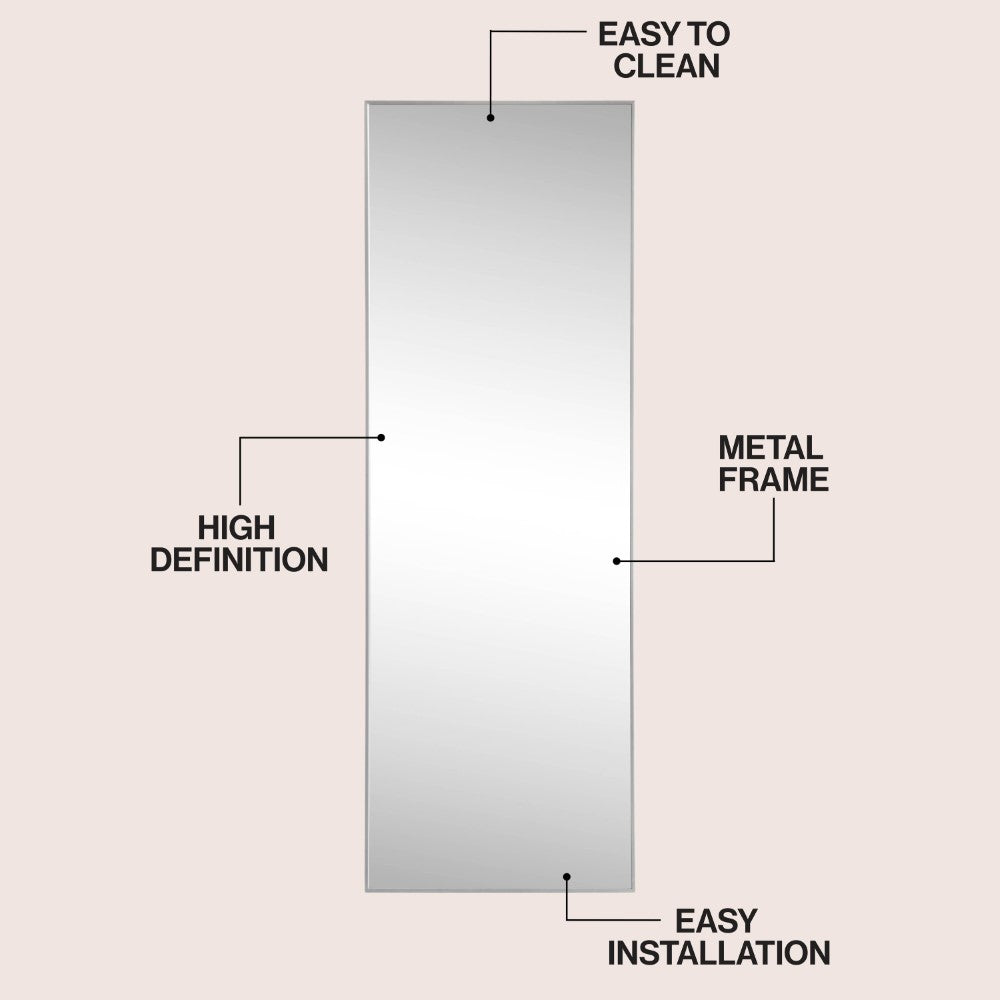 Virel 20 in. W x 59 in. H Large Rectangular Aluminum Alloy Framed Full-Length Wall Mounted Leaner Mirror