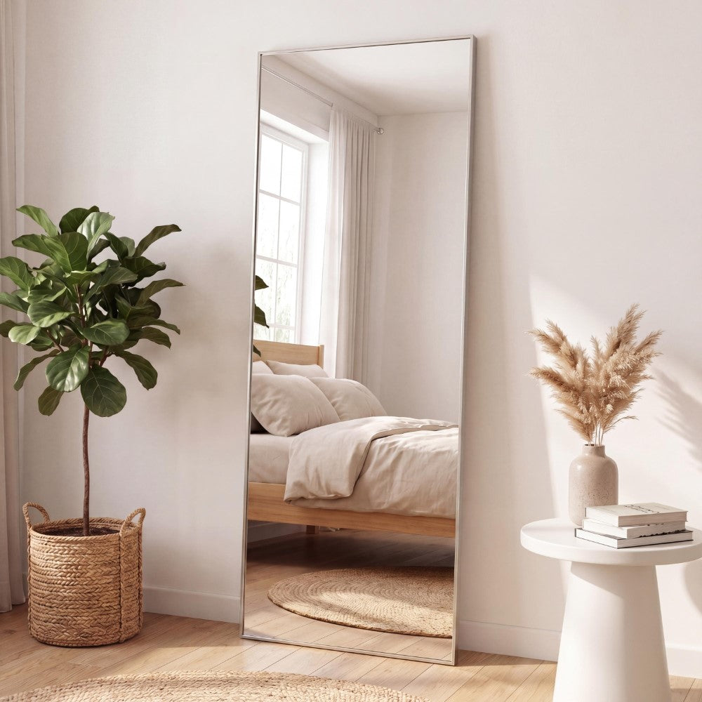 Virel 20 in. W x 59 in. H Large Rectangular Aluminum Alloy Framed Full-Length Wall Mounted Leaner Mirror
