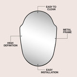 Auralith 24 in. W x 36 in. H Medium Shield Aluminum Alloy Framed Wall Mounted Mirror