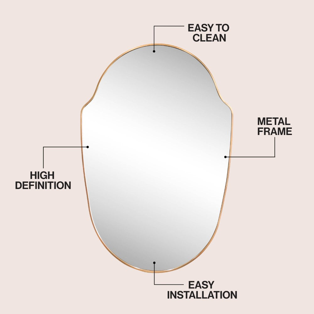 Auralith 24 in. W x 36 in. H Medium Shield Aluminum Alloy Framed Wall Mounted Mirror