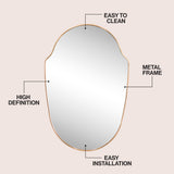 Auralith 24 in. W x 36 in. H Medium Shield Aluminum Alloy Framed Wall Mounted Mirror