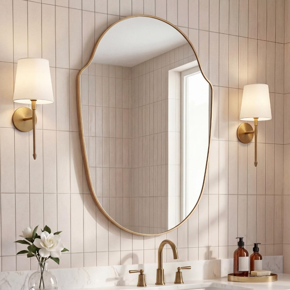 Auralith 24 in. W x 36 in. H Medium Shield Aluminum Alloy Framed Wall Mounted Mirror