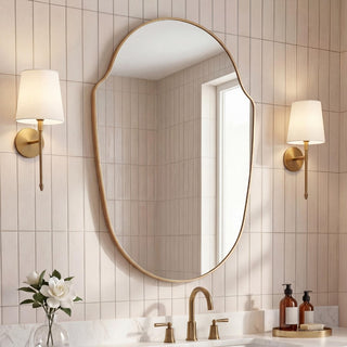 Auralith 24 in. W x 36 in. H Medium Shield Aluminum Alloy Framed Wall Mounted Mirror
