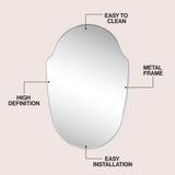 Auralith 24 in. W x 36 in. H Medium Shield Aluminum Alloy Framed Wall Mounted Mirror