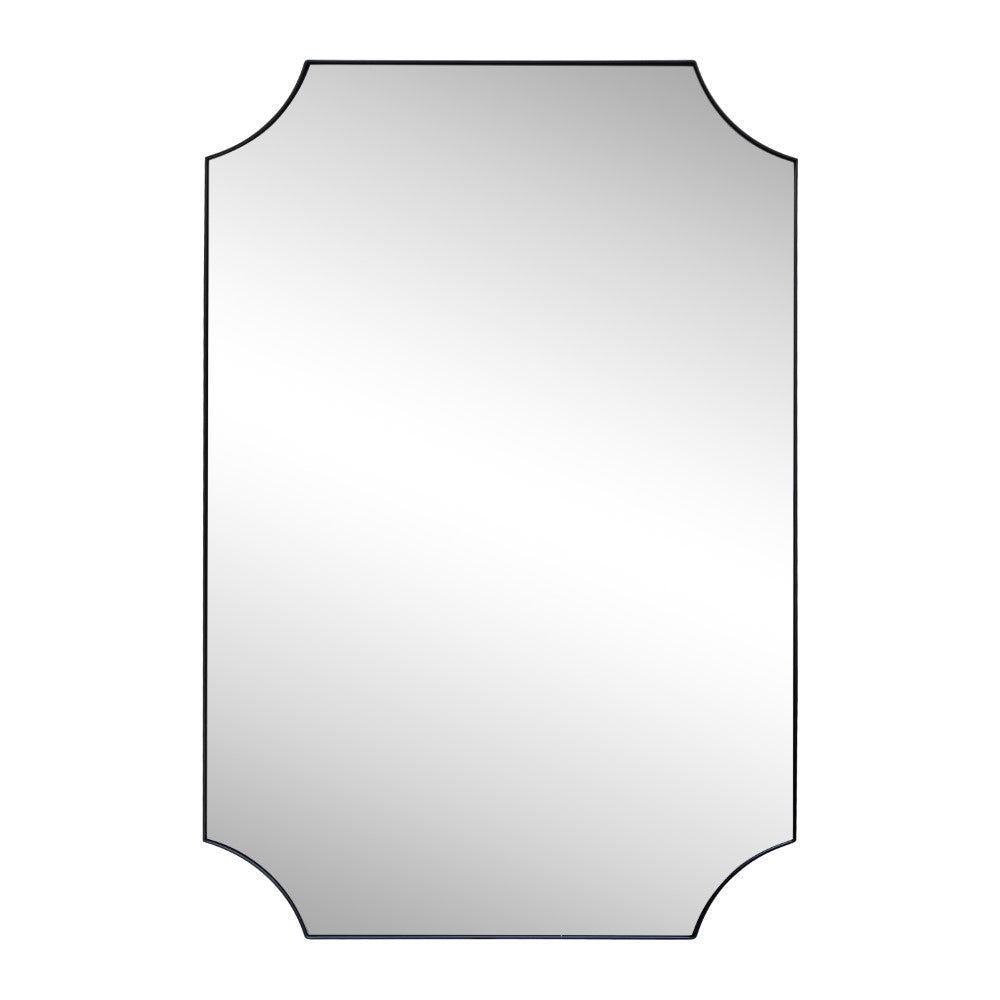 Calyra 24 in. W x 36 in. H Medium Rectangular Scallop Beveled Corner Aluminum Alloy Framed Wall Mounted Mirror