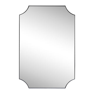 Calyra 24 in. W x 36 in. H Medium Rectangular Scallop Beveled Corner Aluminum Alloy Framed Wall Mounted Mirror