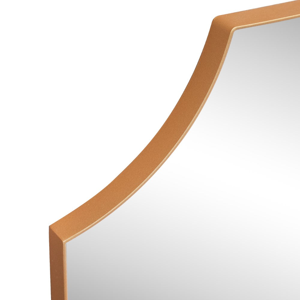 Calyra 24 in. W x 36 in. H Medium Rectangular Scallop Beveled Corner Aluminum Alloy Framed Wall Mounted Mirror