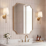 Calyra 24 in. W x 36 in. H Medium Rectangular Scallop Beveled Corner Aluminum Alloy Framed Wall Mounted Mirror