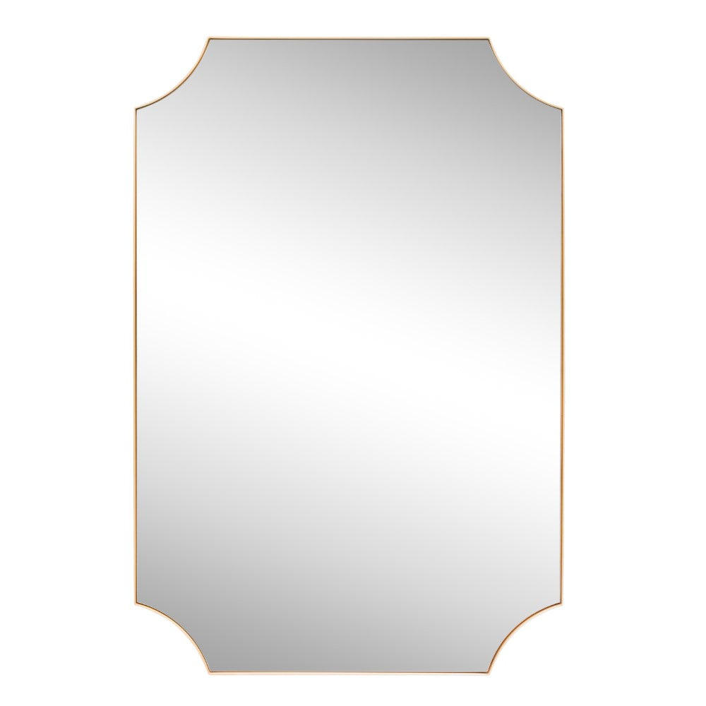 Calyra 24 in. W x 36 in. H Medium Rectangular Scallop Beveled Corner Aluminum Alloy Framed Wall Mounted Mirror