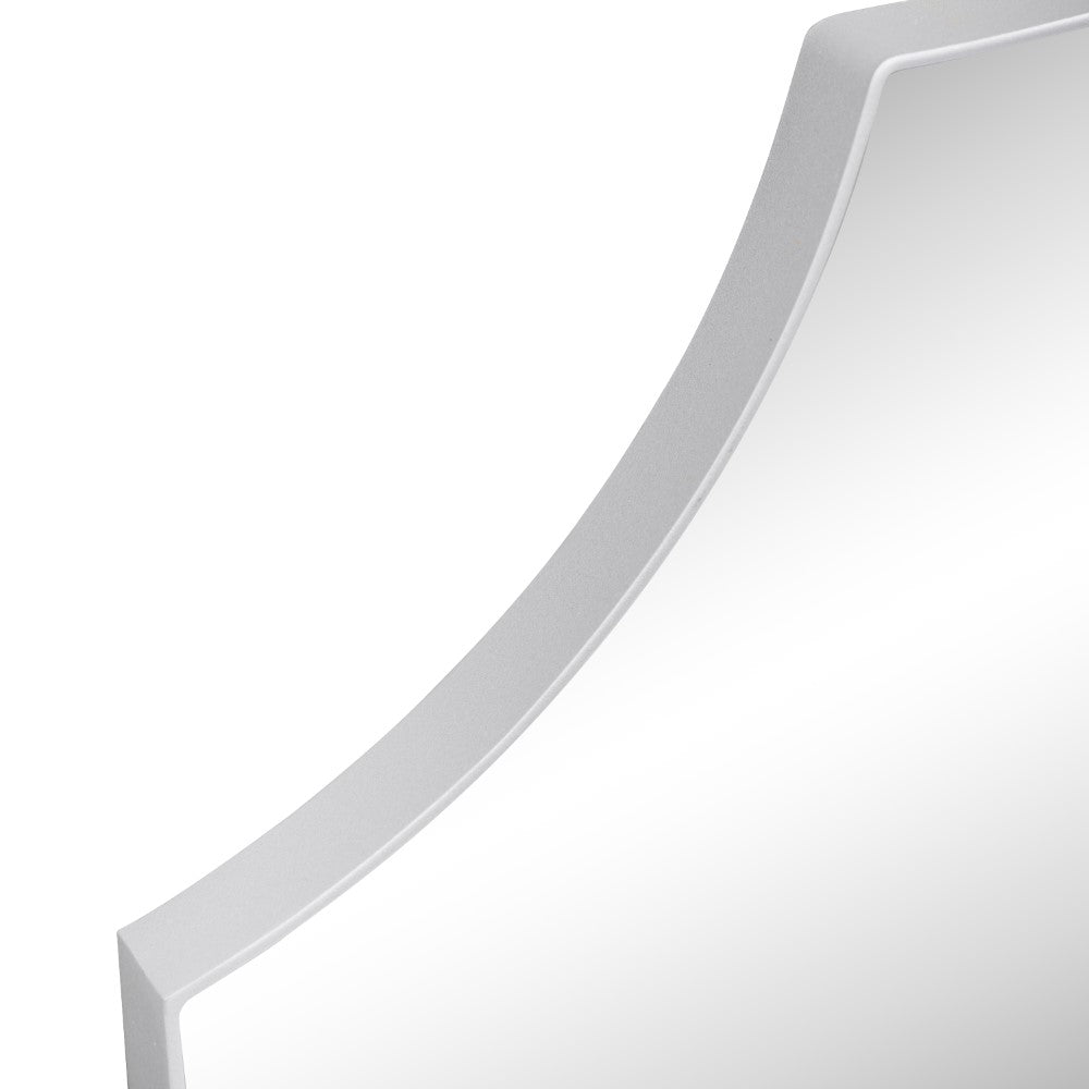 Calyra 24 in. W x 36 in. H Medium Rectangular Scallop Beveled Corner Aluminum Alloy Framed Wall Mounted Mirror
