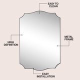Elaris 24 in. W x 36 in. H Medium Crested Scallop Aluminum Alloy Framed Wall Mounted Mirror