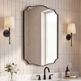 Elaris 24 in. W x 36 in. H Medium Crested Scallop Aluminum Alloy Framed Wall Mounted Mirror