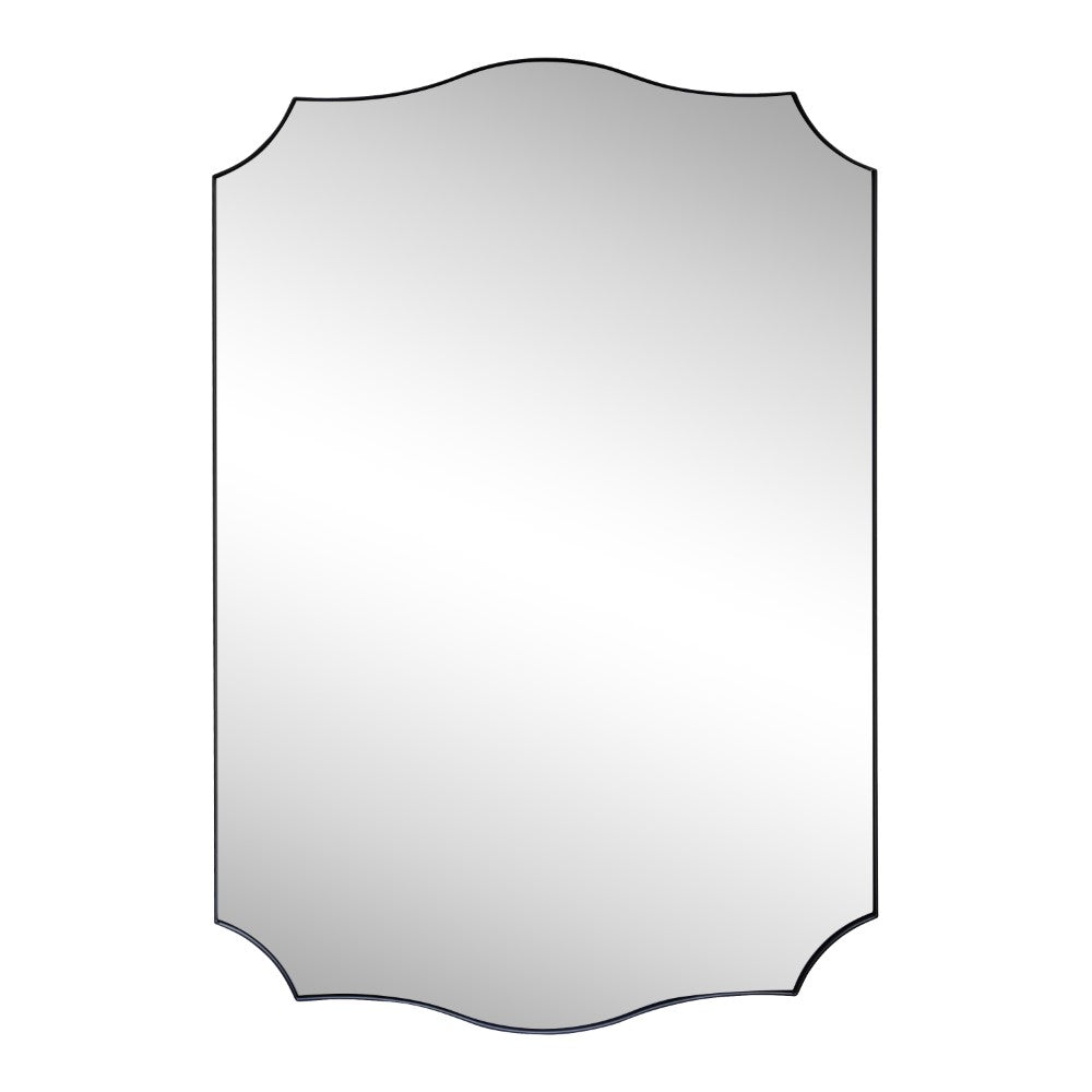 Elaris 24 in. W x 36 in. H Medium Crested Scallop Aluminum Alloy Framed Wall Mounted Mirror