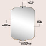 Elaris 24 in. W x 36 in. H Medium Crested Scallop Aluminum Alloy Framed Wall Mounted Mirror