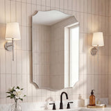 Elaris 24 in. W x 36 in. H Medium Crested Scallop Aluminum Alloy Framed Wall Mounted Mirror