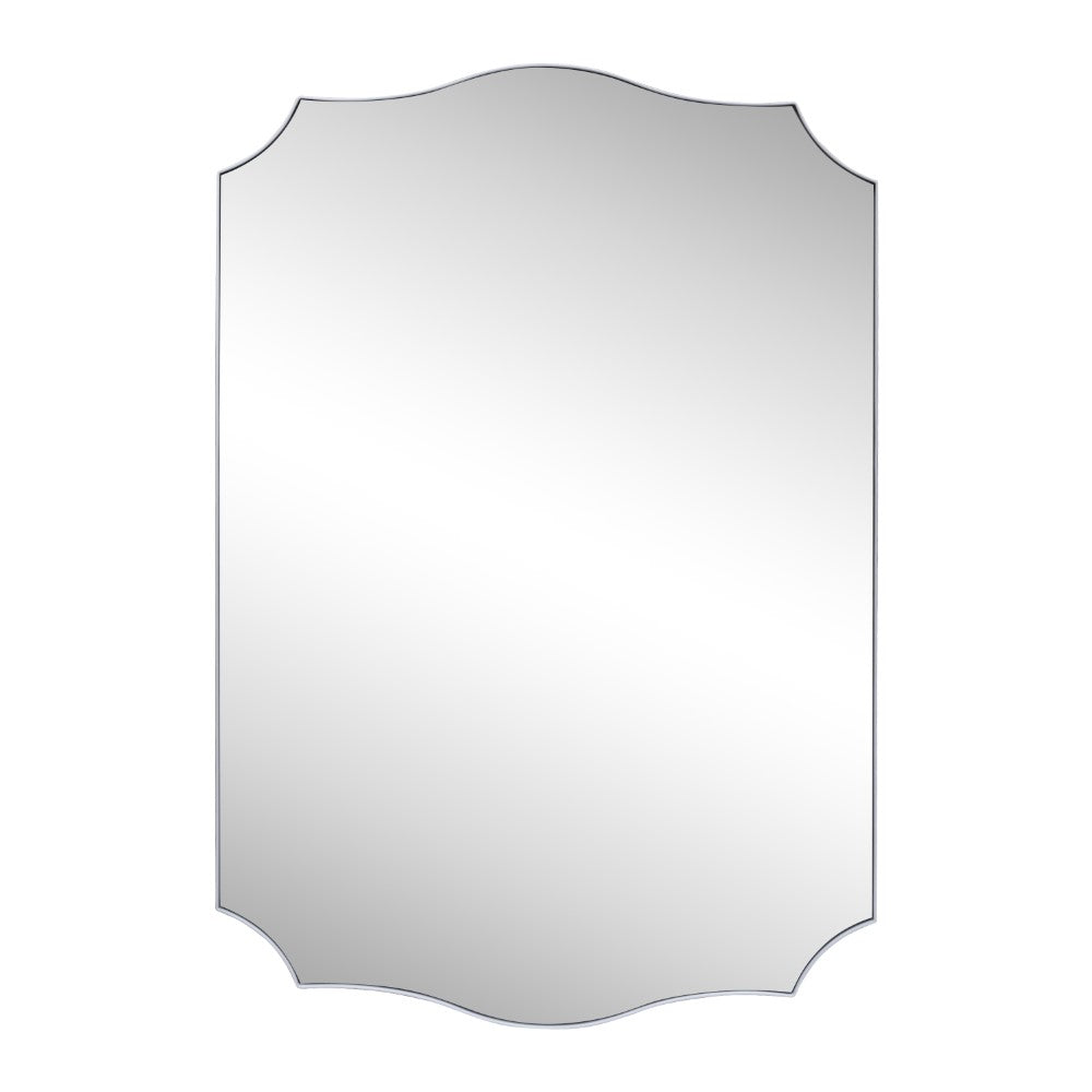 Elaris 24 in. W x 36 in. H Medium Crested Scallop Aluminum Alloy Framed Wall Mounted Mirror