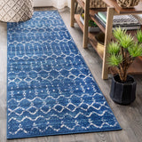 Kolkata Moroccan HYPE Boho Vintage Area Rug Blue/White