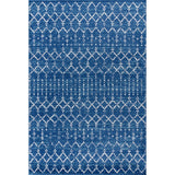 Kolkata Moroccan HYPE Boho Vintage Area Rug Blue/White