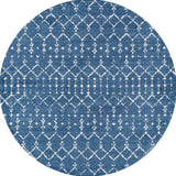 Kolkata Moroccan HYPE Boho Vintage Area Rug Blue/White