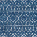 Kolkata Moroccan HYPE Boho Vintage Area Rug Blue/White