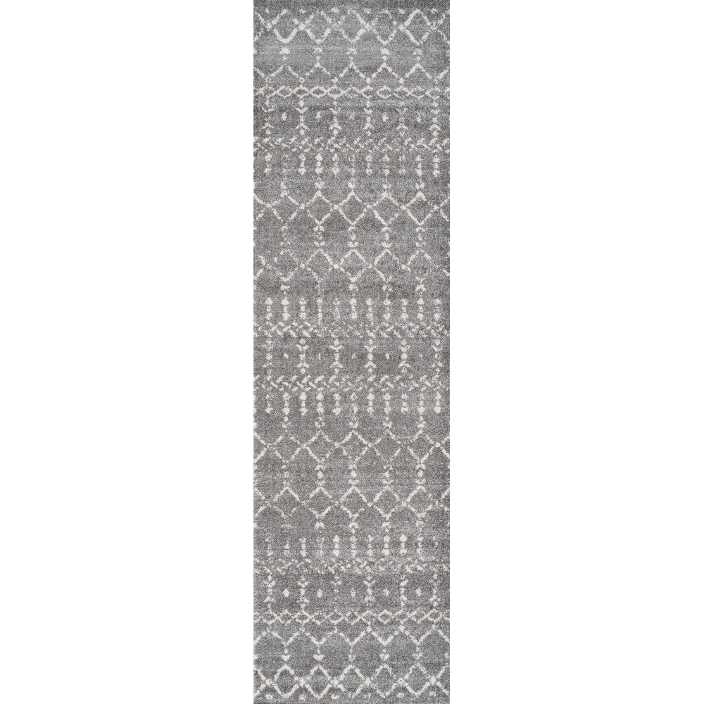 Kolkata Moroccan HYPE Boho Vintage Area Rug Gray/Ivory