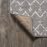 Kolkata Moroccan HYPE Boho Vintage Area Rug Gray/Ivory