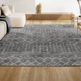 Kolkata Moroccan HYPE Boho Vintage Area Rug Gray/Ivory