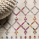Kolkata Moroccan HYPE Boho Vintage Area Rug Ivory/Multi