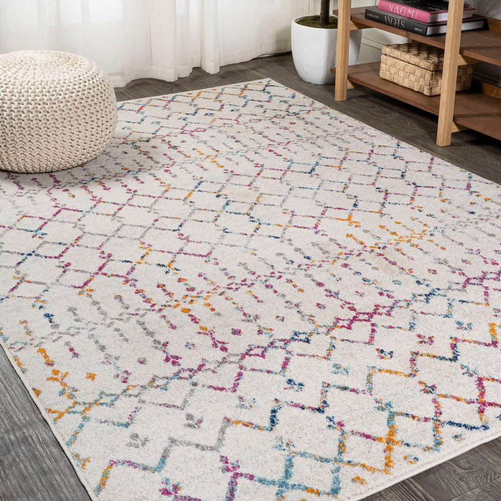 Kolkata Moroccan HYPE Boho Vintage Area Rug Ivory/Multi