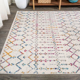 Kolkata Moroccan HYPE Boho Vintage Area Rug Ivory/Multi