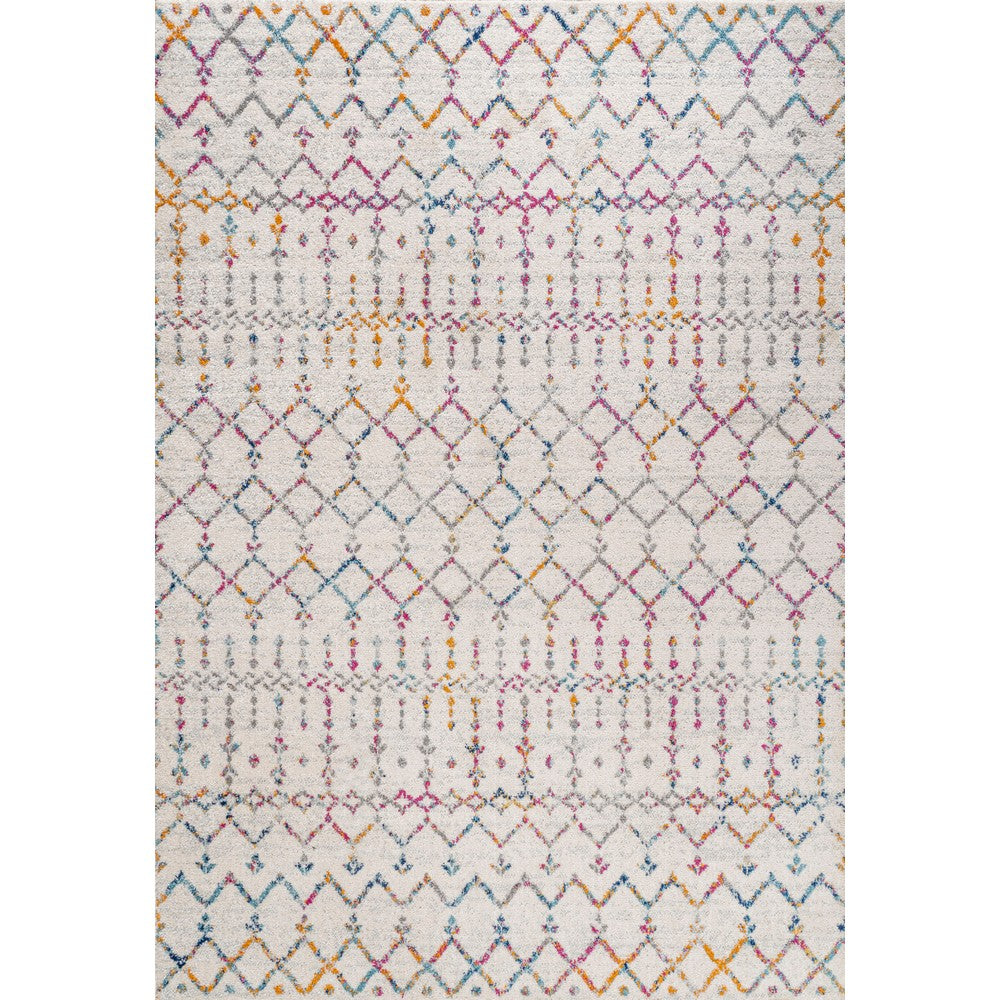 Kolkata Moroccan HYPE Boho Vintage Area Rug Ivory/Multi
