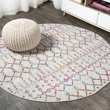 Kolkata Moroccan HYPE Boho Vintage Area Rug Ivory/Multi