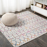 Kolkata Moroccan HYPE Boho Vintage Area Rug Ivory/Multi